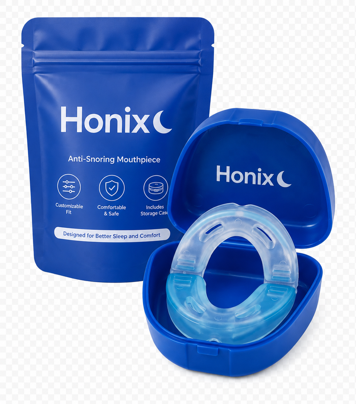 Honix férula bucal anti-ronquidos con empaque y estuche azul